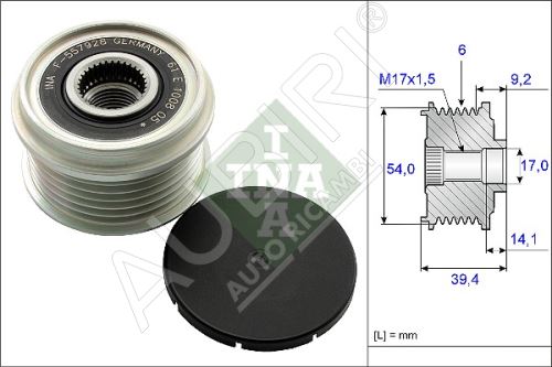 Poulie roue libre, alternateur Fiat Doblo 2010 1,3MTJ pour 90A alt.