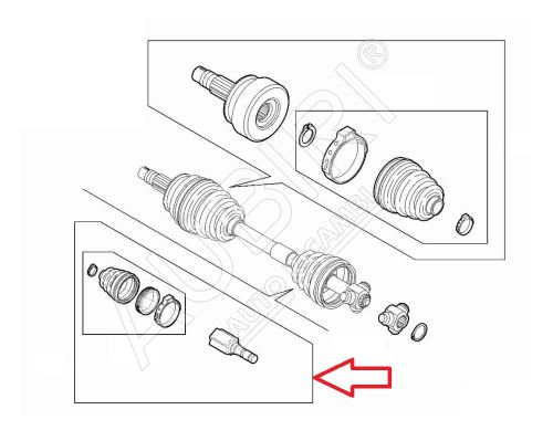 Joint homocinétique Fiat Ducato depuis 2021 intérieur, gauche