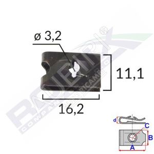 Mounting clip 3.2 mm/25 pcs in a package