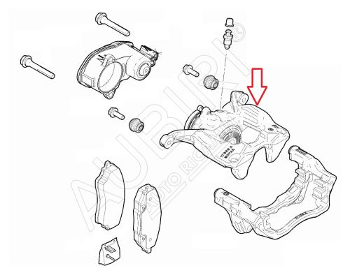 Étrier de frein arrière Fiat Ducato depuis 2021 droit, sans support