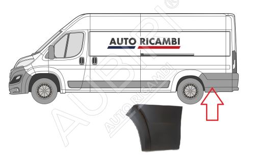 Baguette de protection Fiat Ducato 2014 gauche, derrière la roue arrière, large, noir