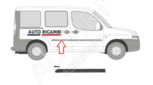 Baguette de protection Fiat Doblo 2000-2005 droite, porte arrière, noir