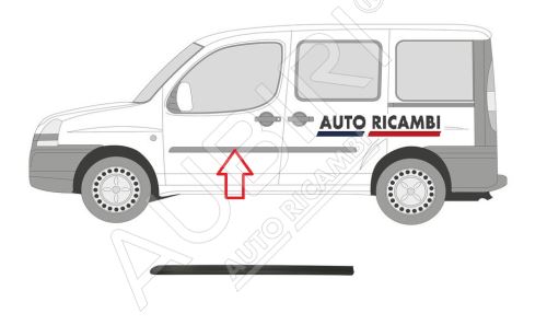 Baguette de protection Fiat Doblo 2000-2005 gauche, porte avant, noir