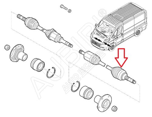 Cardan Fiat Ducato 2018-2021 2.3D gauche, transmission automatique